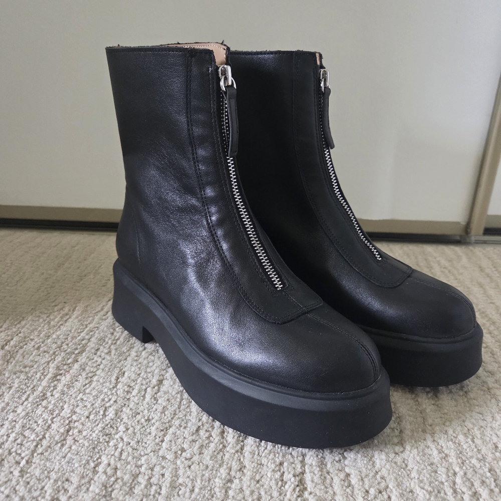 Black Leather Ankle Boots STEVE MADDEN